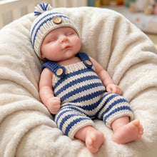 Load image into Gallery viewer, 18" Weighted Silicone Reborn Doll – 4KG Realistic Baby with Open Mouth & Knitted Clothes