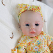 Load image into Gallery viewer, 12 Inch Full Silicone Reborn Baby Doll - Realistic Open Mouth Newborn Girl with Floral Dress, Poseable Body for Kids Play & Collectors