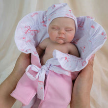 Load image into Gallery viewer, PINKY REBORN Peaches | 12-Inch Solid Silicone Reborn Baby Girl Doll | Ultra-Realistic Sleeping Newborn with Pink Swaddle Blanket | Premium Collector's Doll
