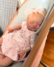 Carica l'immagine nel visualizzatore di Gallery, Rosalie 20-Inch Reborn Baby Doll Gift Set Choose Full Vinyl Girl or Soft Body Rooted Blonde Hair, Closed Eyes Includes Pacifier, Bottle & Birth Certificate 1.2KG Realistic Weight