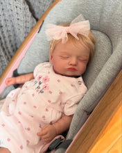 Carica l'immagine nel visualizzatore di Gallery, Rosalie 20-Inch Reborn Baby Doll Gift Set Choose Full Vinyl Girl or Soft Body Rooted Blonde Hair, Closed Eyes Includes Pacifier, Bottle & Birth Certificate 1.2KG Realistic Weight