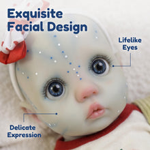 Load image into Gallery viewer, 16" Magical Glow in the Dark Reborn Baby Doll | Cloth Body for Easy Hugging | Lifelike Eyes & Exquisite Facial Design | Apple Overalls Outfit | Halloween Fantasy Gift