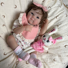 Load image into Gallery viewer, Lovely 18 Inch 45cm Reborn Baby Dolls Silicone Full Body Vinyl Girl with Hair Realistic Newborn Baby Doll That Looks Real Life Like Handmade Toy with Blue Eyes for Kids Age 3+