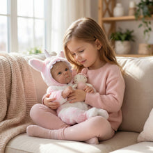 Load image into Gallery viewer, Pinky Reborn 18 Inch Lifelike Reborn Baby Girl Doll | Hand-Rooted Blonde Hair | 2 Body Choices (Soft Cloth / Full Vinyl) with Unicorn Outfit
