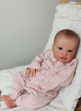 Load image into Gallery viewer, Primrose Awake Reborn Baby Doll - 19in Hand-Painted Hair, Soft Body, Pink Floral Romper & Headband, Realistic Gift