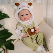 Load image into Gallery viewer, Luca 20 inch Full Vinyl Realistic Baby Doll in Denim Reborn Dolls 3D High-Resolution Skin Lifelike Texture Collectible Giant Figure for Display & Customization
