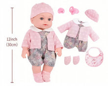 Load image into Gallery viewer, 12-Inch Magnetic Pacifier & Waterproof Reborn Baby Doll - Changeable Outfits with Hat & Socks | Realistic Collectible Doll for Kids & Collectors