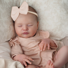 Carregar imagem no visualizador da galeria, 19 Inch Reborn Baby Dolls Ultra-Soft Cotton Body Hugs  Serene Companion: Laura, Hand-Painted & Cocooned in Peach