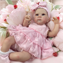 Загрузить изображение в средство просмотра галереи, Bettie 18 inch Cuddly Lifelike Newborn Baby Dolls Girl Bettie Adorable Realistic Reborn Babies Handmade Soft Cloth Body Blue Eyes