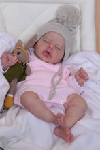 Laden Sie das Bild in den Galerie-Viewer, 22 zoll Schlafen Entzückende Lebensechte Reborn Baby Puppe Realistische Kuschel Baby Puppen Geschenk