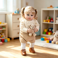 Load image into Gallery viewer, Pinky Reborn Huge Size 26 inch 68 cm Reborn Baby Dolls Newborn Toddler Doll Silicone Babies Lifelike Baby Girl with Long Hair Pippa Realistic Baby Doll Real Size White Clothes for Children