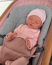 Carica l'immagine nel visualizzatore di Gallery, PINKY REBORN Pascale 19-Inch Reborn Baby Doll | Hand-Painted Head, Closed Eyes | Choose Soft Body or Full Vinyl Girl | Pink Footed Sleeper & Bonnet Gift Set