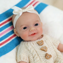 Load image into Gallery viewer, 8 inch Mouth Can Open Super Soft Solid Platinum silicone Flexible Elastic Mini Handy Baby Reborn Charlie Girl Doll