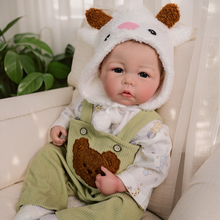Load image into Gallery viewer, Luca 20 inch Full Vinyl Realistic Baby Doll in Denim Reborn Dolls 3D High-Resolution Skin Lifelike Texture Collectible Giant Figure for Display & Customization