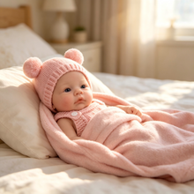 Load image into Gallery viewer, Adorable 12" Full Silicone Baby Doll - 2kg Weighted Lifelike Reborn Girl Doll with Cute Pink Outfit, Perfect Cozy Companion & Gift