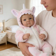 Load image into Gallery viewer, Pinky Reborn 18 Inch Lifelike Reborn Baby Girl Doll | Hand-Rooted Blonde Hair | 2 Body Choices (Soft Cloth / Full Vinyl) with Unicorn Outfit