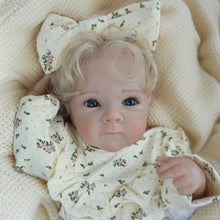 Cargar imagen en el visor de la galería, Pinky Reborn Baby Dolls New Product Bettie Blue Eyes Golden Hair Implants FLoral Clothing Doll Gifts For Kids 3+