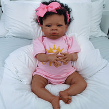 Cargar imagen en el visor de la galería, Lanny 20 inch Adorable Reborn Baby Dolls Gift For Child Black-skinned doll African-American doll Curly Hair Brown Eyes