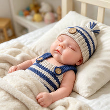 Load image into Gallery viewer, 18" Weighted Silicone Reborn Doll – 4KG Realistic Baby with Open Mouth & Knitted Clothes