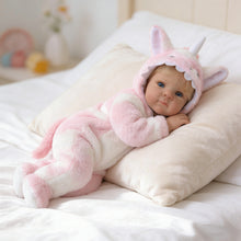 Load image into Gallery viewer, Pinky Reborn 18 Inch Lifelike Reborn Baby Girl Doll | Hand-Rooted Blonde Hair | 2 Body Choices (Soft Cloth / Full Vinyl) with Unicorn Outfit