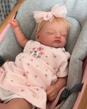Carica l'immagine nel visualizzatore di Gallery, Rosalie 20-Inch Reborn Baby Doll Gift Set Choose Full Vinyl Girl or Soft Body Rooted Blonde Hair, Closed Eyes Includes Pacifier, Bottle & Birth Certificate 1.2KG Realistic Weight