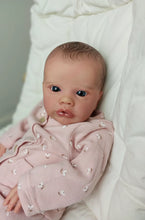Load image into Gallery viewer, Primrose Awake Reborn Baby Doll - 19in Hand-Painted Hair, Soft Body, Pink Floral Romper & Headband, Realistic Gift