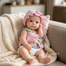 Загрузить изображение в средство просмотра галереи, Realistic Silicone Reborn Baby Doll - 12 Inch / 16 Inch - with Pink Gingham Outfit, Hat & Box - Lifelike Hand-Painted Art Doll