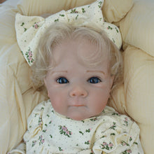 Cargar imagen en el visor de la galería, Pinky Reborn Baby Dolls New Product Bettie Blue Eyes Golden Hair Implants FLoral Clothing Doll Gifts For Kids 3+