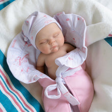 Load image into Gallery viewer, PINKY REBORN Peaches | 12-Inch Solid Silicone Reborn Baby Girl Doll | Ultra-Realistic Sleeping Newborn with Pink Swaddle Blanket | Premium Collector's Doll