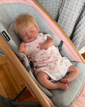 Carica l'immagine nel visualizzatore di Gallery, Rosalie 20-Inch Reborn Baby Doll Gift Set Choose Full Vinyl Girl or Soft Body Rooted Blonde Hair, Closed Eyes Includes Pacifier, Bottle & Birth Certificate 1.2KG Realistic Weight