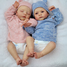 Carica l'immagine nel visualizzatore di Gallery, Pinky Reborn 19" Soft Body Twin Dolls in Gift Box Hand-Painted Reborn Twin Baby Dolls Set