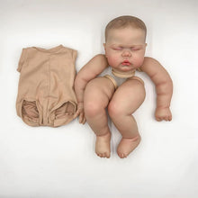 Load image into Gallery viewer, Pinky Reborn 24Inches Hand Draw Hair Already Painted Kits Realistic Reborn Baby Doll Parts with Detailed Painting Veins Lifelike Newborn Asleep Doll Kits Cloth Body Included (Kit DIY Pickle)