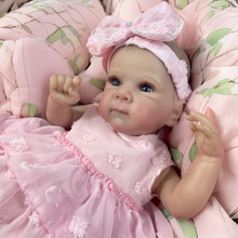 Загрузить изображение в средство просмотра галереи, Bettie 18 inch Cuddly Lifelike Newborn Baby Dolls Girl Bettie Adorable Realistic Reborn Babies Handmade Soft Cloth Body Blue Eyes