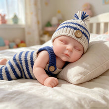 Load image into Gallery viewer, 18" Weighted Silicone Reborn Doll – 4KG Realistic Baby with Open Mouth & Knitted Clothes