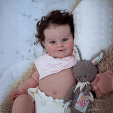 Cargar imagen en el visor de la galería, Meadow 20 inch lifelike baby size full vinyl body reborn baby dolls adorable weighted cute face rooted hair dolls holiday toys gifts for kids open eyes