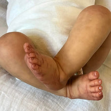 Загрузить изображение в средство просмотра галереи, 19" Erica Cloth-Body Reborn Baby - Hand-Painted Hair, Sleeping Eyes & White Romper Set