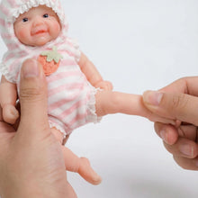 Load image into Gallery viewer, Pinky Reborn 6 Inch Mini Reborn Baby Dolls Full Silicone Baby Girl,Tiny Silicone Baby Dolls ,Mini Realistic Newborn Baby Doll with Clothes Set & Feeding Accessories (Vivienne)