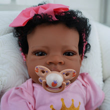 Cargar imagen en el visor de la galería, Lanny 20 inch Adorable Reborn Baby Dolls Gift For Child Black-skinned doll African-American doll Curly Hair Brown Eyes