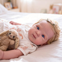 Load image into Gallery viewer, 18 Inch Custom Reborn Baby Doll Bettie with Blonde Hair and Blue Eyes Soft Body with Poseable Arms and Legs Gift Set with Magnetic Pacifier Bottle Diaper and Birth Certificate