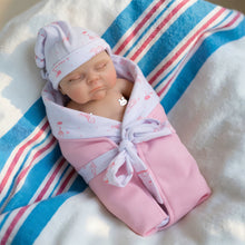 Load image into Gallery viewer, PINKY REBORN Peaches | 12-Inch Solid Silicone Reborn Baby Girl Doll | Ultra-Realistic Sleeping Newborn with Pink Swaddle Blanket | Premium Collector's Doll
