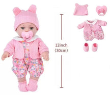 Load image into Gallery viewer, 12-Inch Magnetic Pacifier & Waterproof Reborn Baby Doll - Changeable Outfits with Hat & Socks | Realistic Collectible Doll for Kids & Collectors