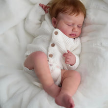 Load image into Gallery viewer, Pinky Reborn Baby Dolls Cute Loulou 20 inch 50 CM Full Body Vinyl Silicone Baby Dolls Girl with Hand Rooted Hair Realistic Reborn Dolls with Anatomically Correct