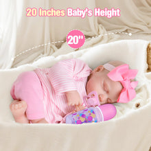 Load image into Gallery viewer, 20-inch Lifelike Reborn Baby Doll - Realistic Silicone Newborn Toddler Toy for Ages 3+