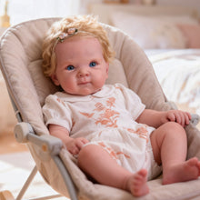 Load image into Gallery viewer, 18 Inch Custom Reborn Baby Doll Bettie with Blonde Hair and Blue Eyes Soft Body with Poseable Arms and Legs Gift Set with Magnetic Pacifier Bottle Diaper and Birth Certificate