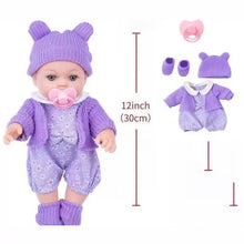Load image into Gallery viewer, 12-Inch Magnetic Pacifier & Waterproof Reborn Baby Doll - Changeable Outfits with Hat & Socks | Realistic Collectible Doll for Kids & Collectors