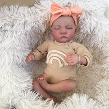 Загрузить изображение в средство просмотра галереи, Pinky Reborn Real Life Reborn Baby Dolls 19 inch Sleeping Closed Eyes Full Limbs Vinyl Cloth Body Present Box