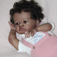 Load image into Gallery viewer, 20 inch Adorable Reborn Baby Girl Soft Cloth Body Black Skin African American Realistic Baby Doll Girl