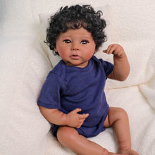 Load image into Gallery viewer, Lifelike 19-Inch Reborn Boy Doll – Full Vinyl Body, Rooted Curly Hair & Complete Set (Bottle, Pacifier, Diaper)