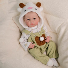 Load image into Gallery viewer, Luca 20 inch Full Vinyl Realistic Baby Doll in Denim Reborn Dolls 3D High-Resolution Skin Lifelike Texture Collectible Giant Figure for Display & Customization