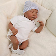 Загрузить изображение в средство просмотра галереи, 19 inch  Lifelike Reborn Baby Dolls Levi Black Skin African American Sleeping Baby Bottle and Pacifier Doll Set